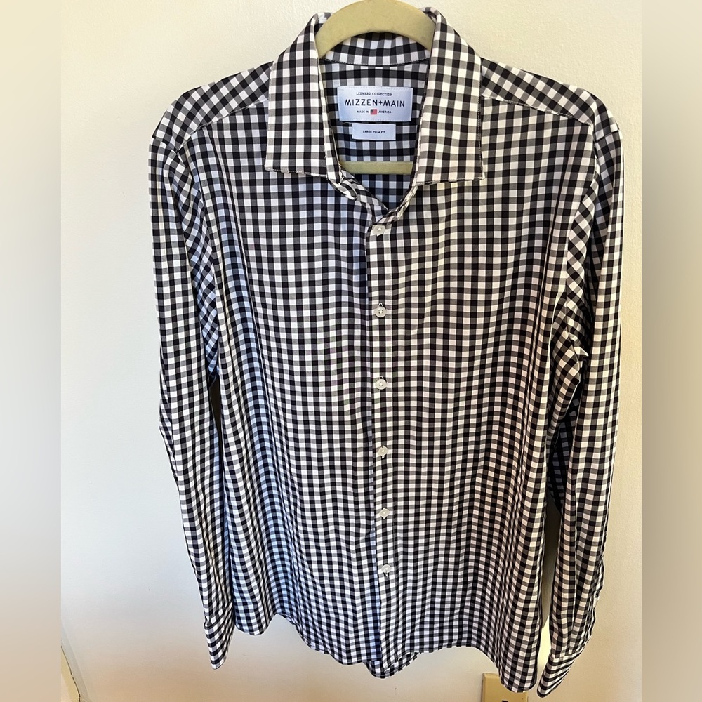 Mizzen + Main Men’s Leeward Collection Dress Shirt Trim Fit Large